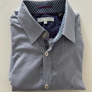 Ted Baker Casual Long Sleeve Button Down Shirt Contrast Rolled Cuffs Medium 3